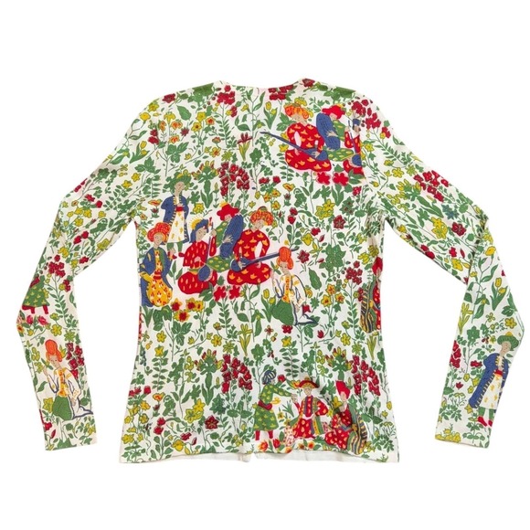 J McLaughlin Womens XS Floral People Scene Button Cardigan Sweater - Picture 3 of 12